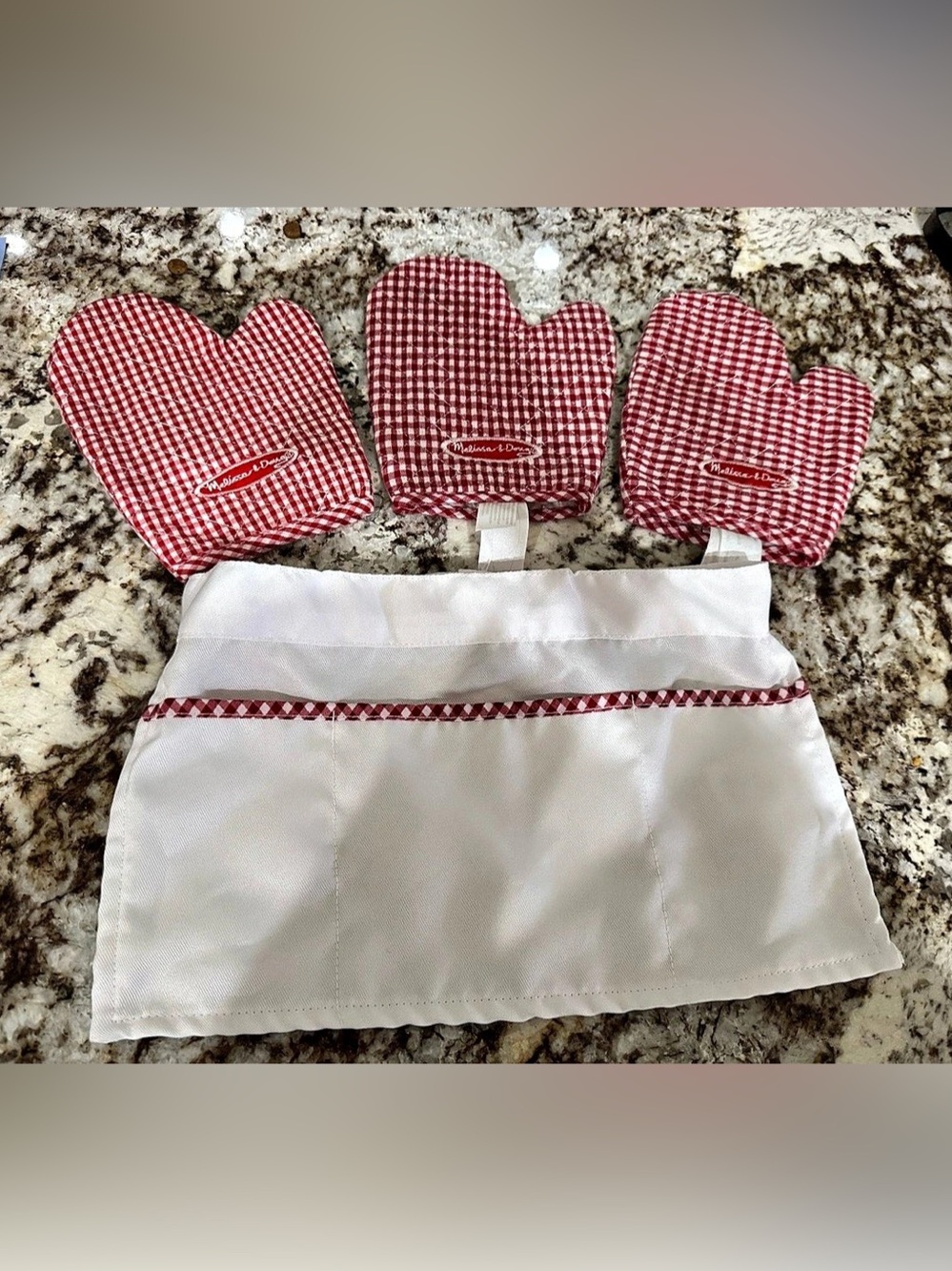 Melissa & Doug Chef Role Play Set Red & White Gingham